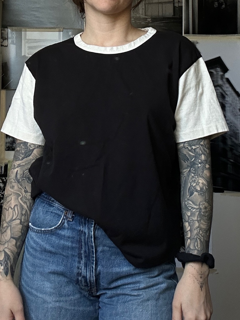Vintage color block t shirt